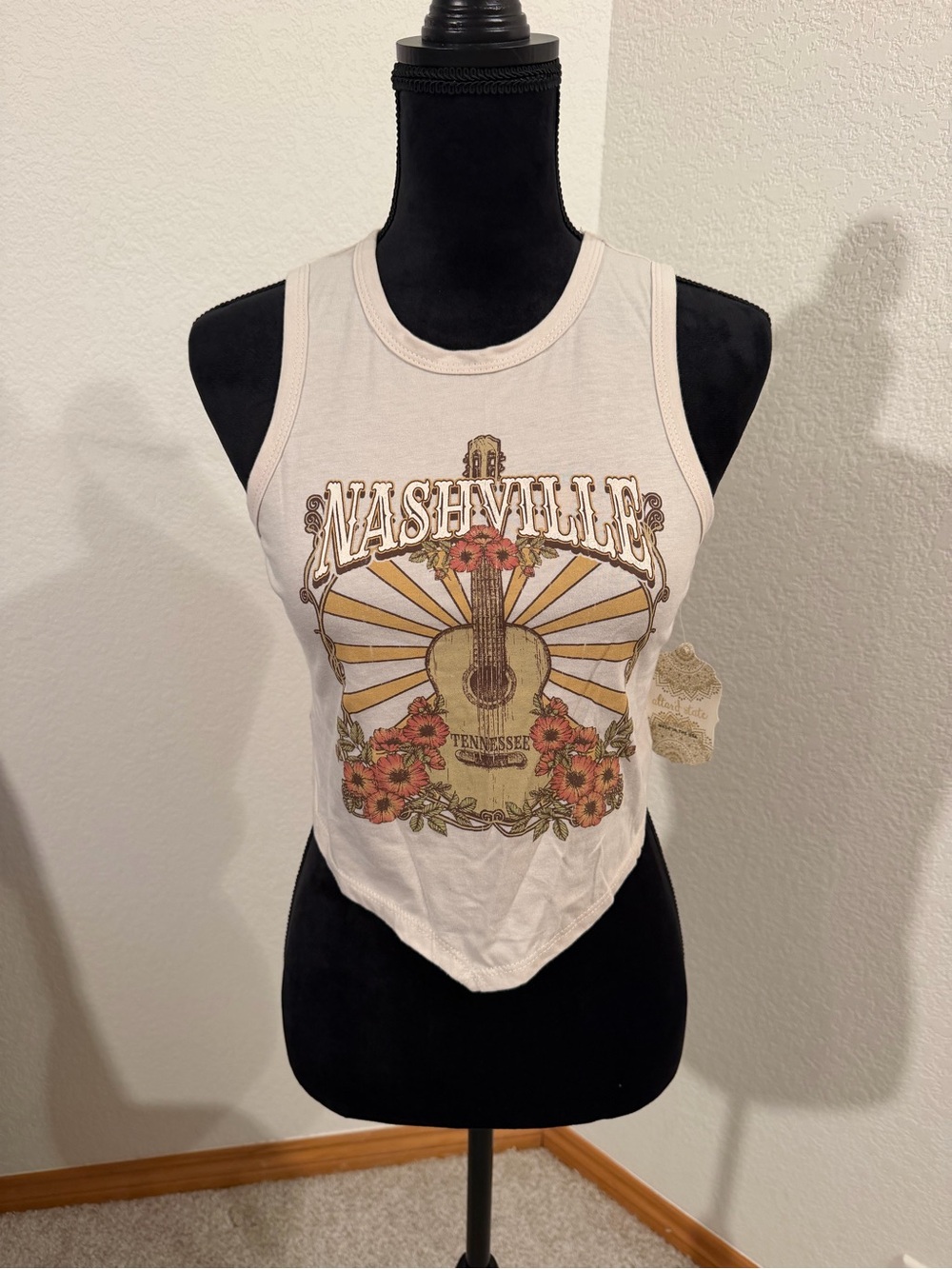 Altar'd State Cream Nashville Guitar Graphic Tank